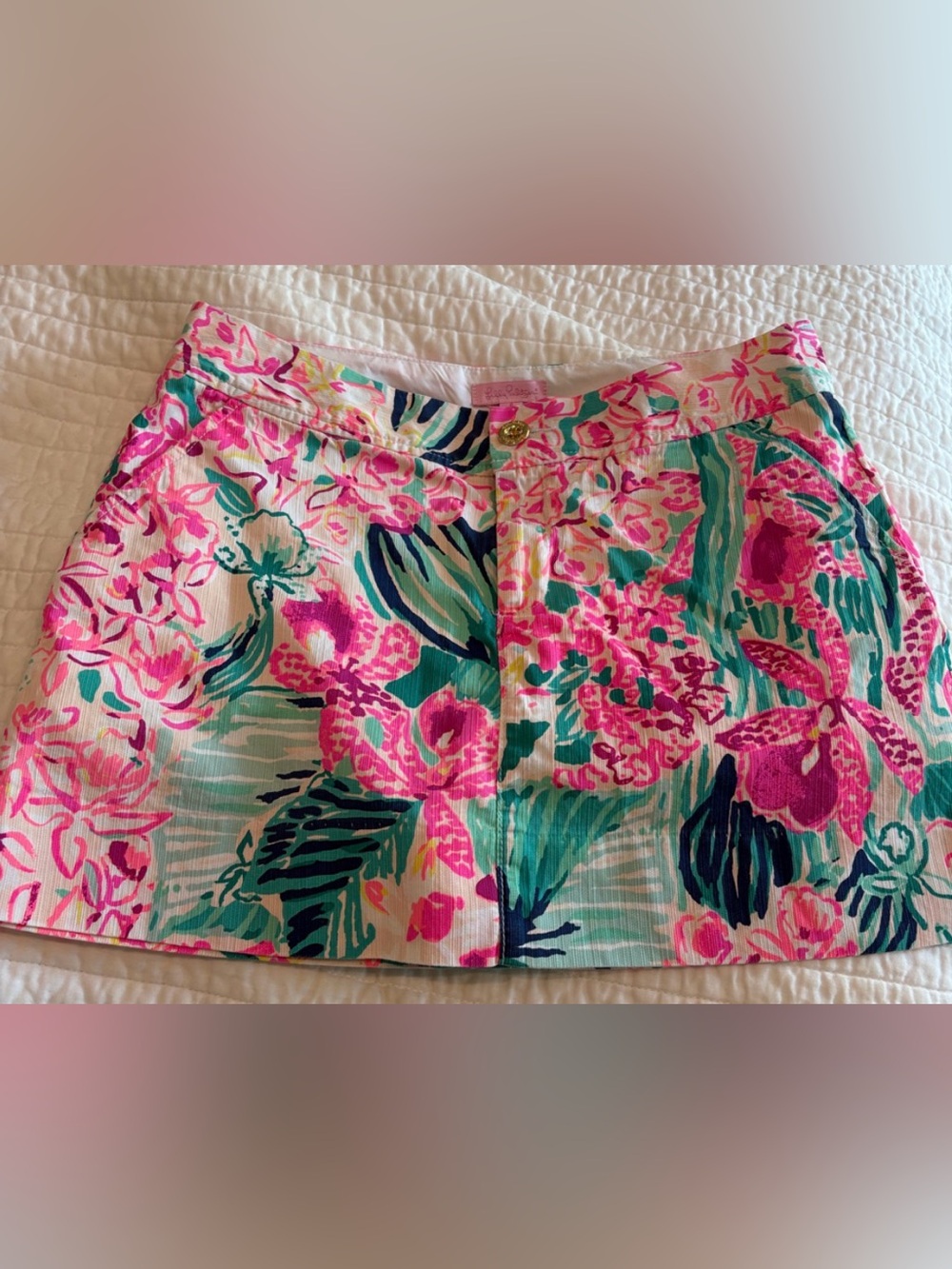 Lilly Pulitizer Skort Multicolor Floral Tropical Mini A-Line Skirt.